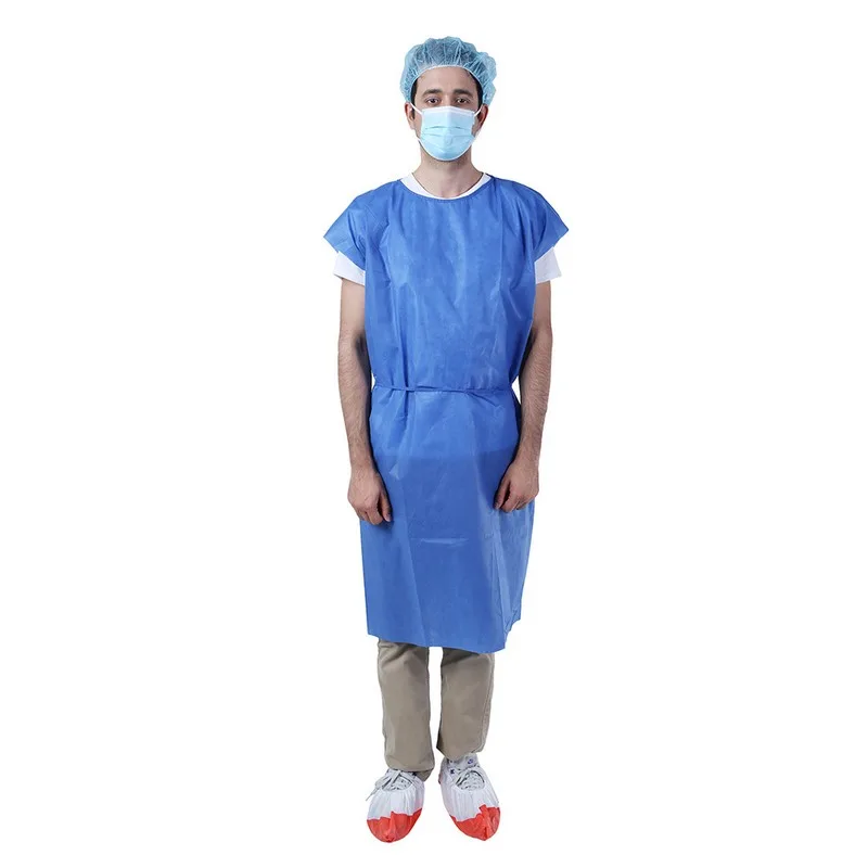 Blue PP+PE isolation gown