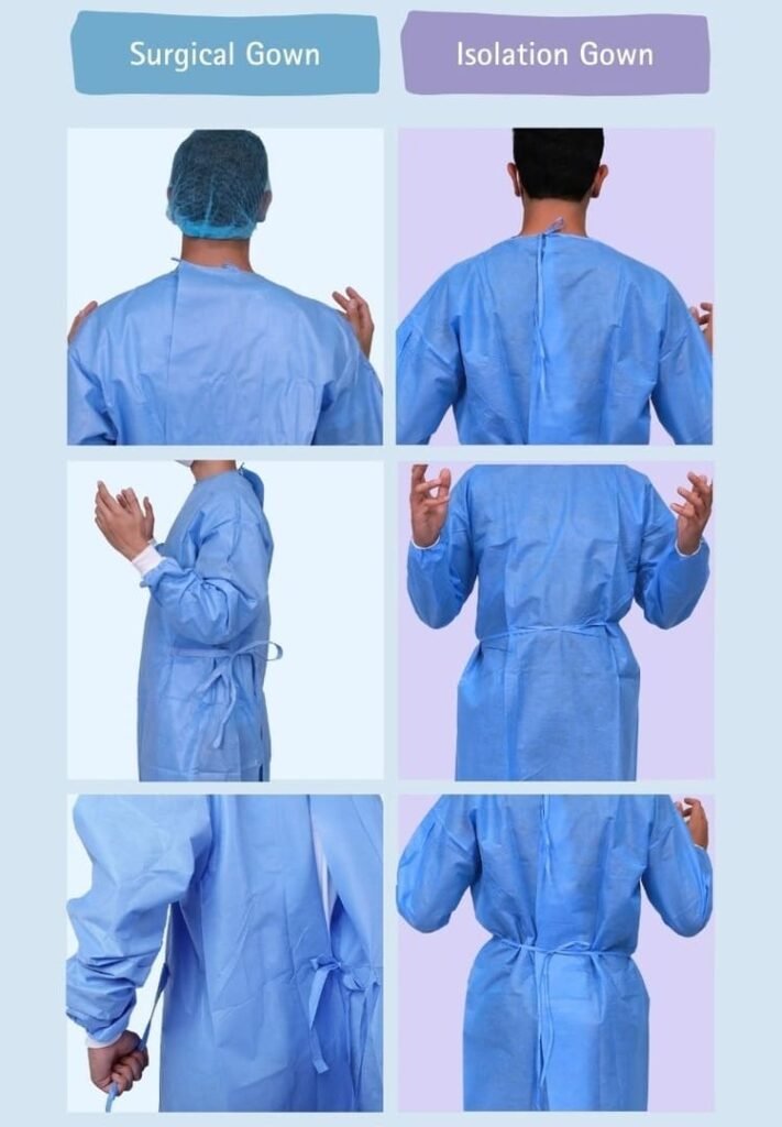 isolation gown vs surgical gown closure