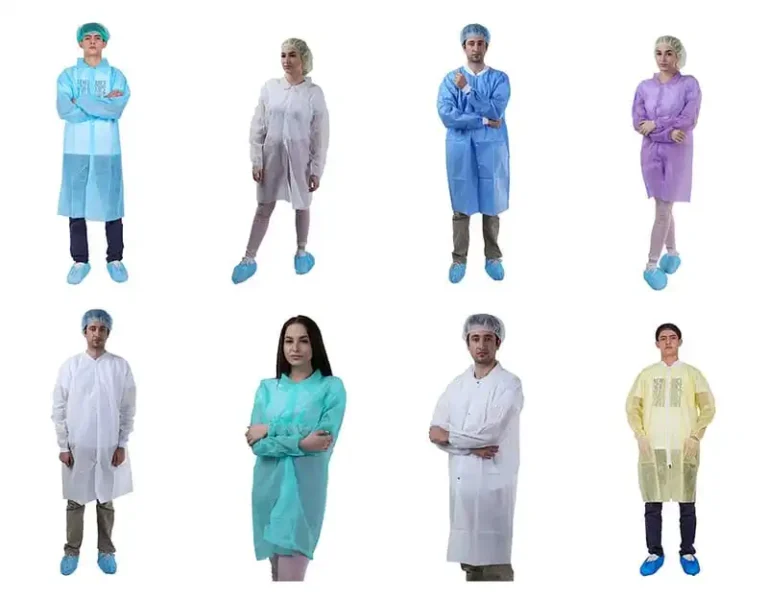 Various Disposable Lab Coats