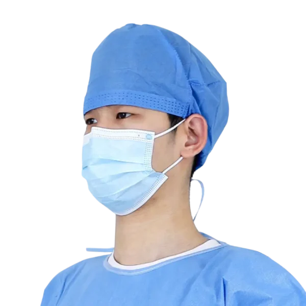 Disposable surgical cap with elastic