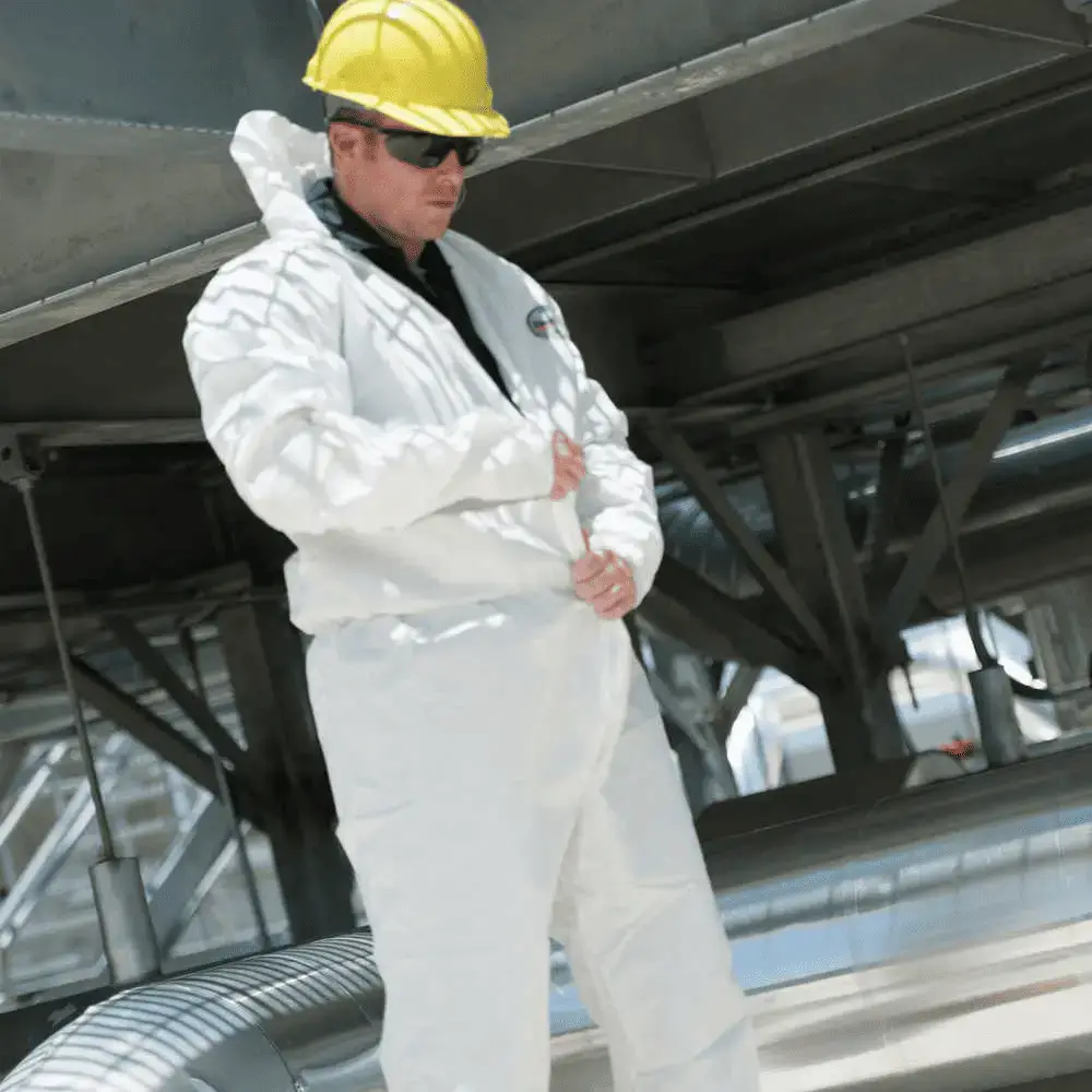 Wear And Remove Disposable Coveralls