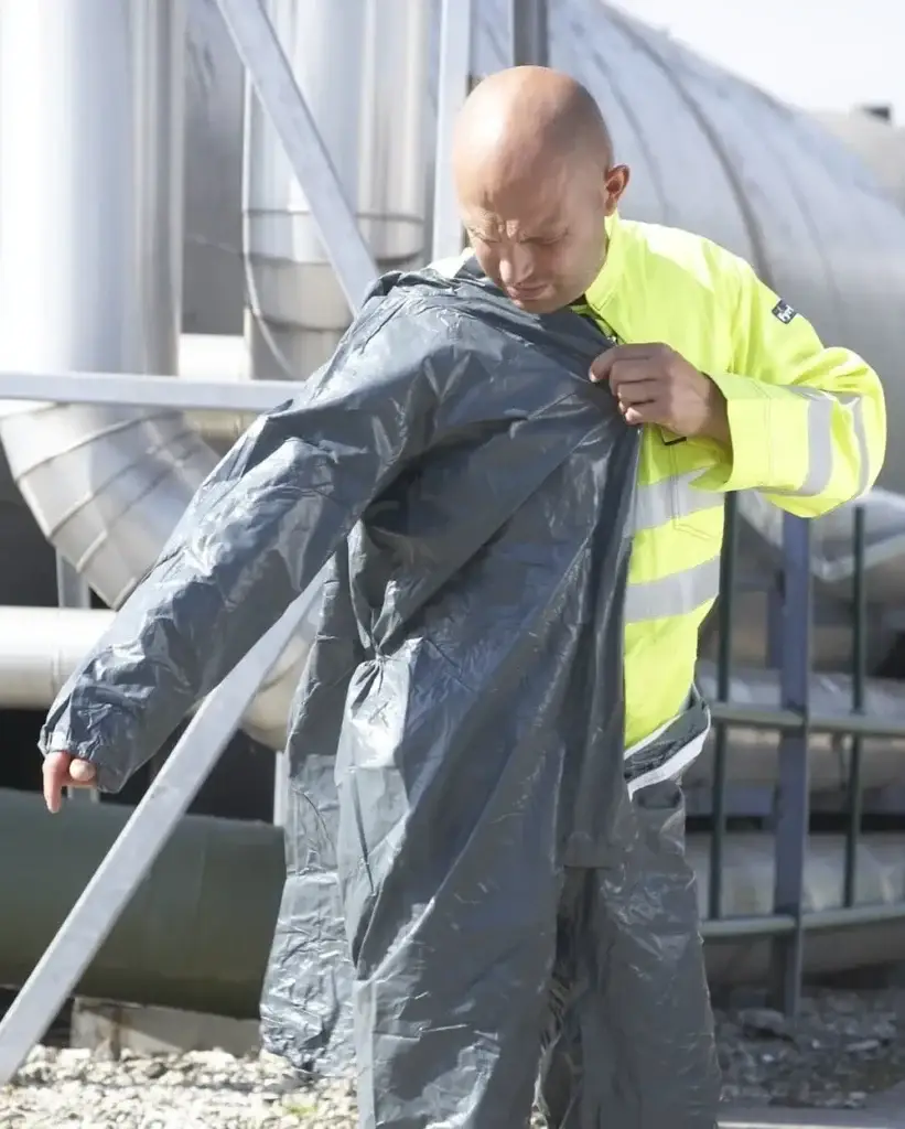 Wear And Remove Disposable Coveralls