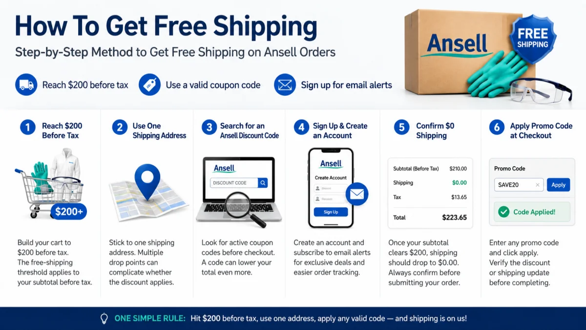 How To Get Ansell Free Shipping