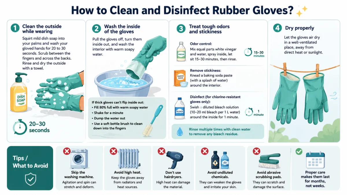 How to Clean and Disinfect Rubber Gloves