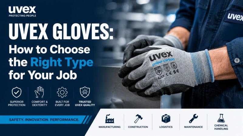Uvex gloves guide showing how to choose the right type of safety gloves for different jobs