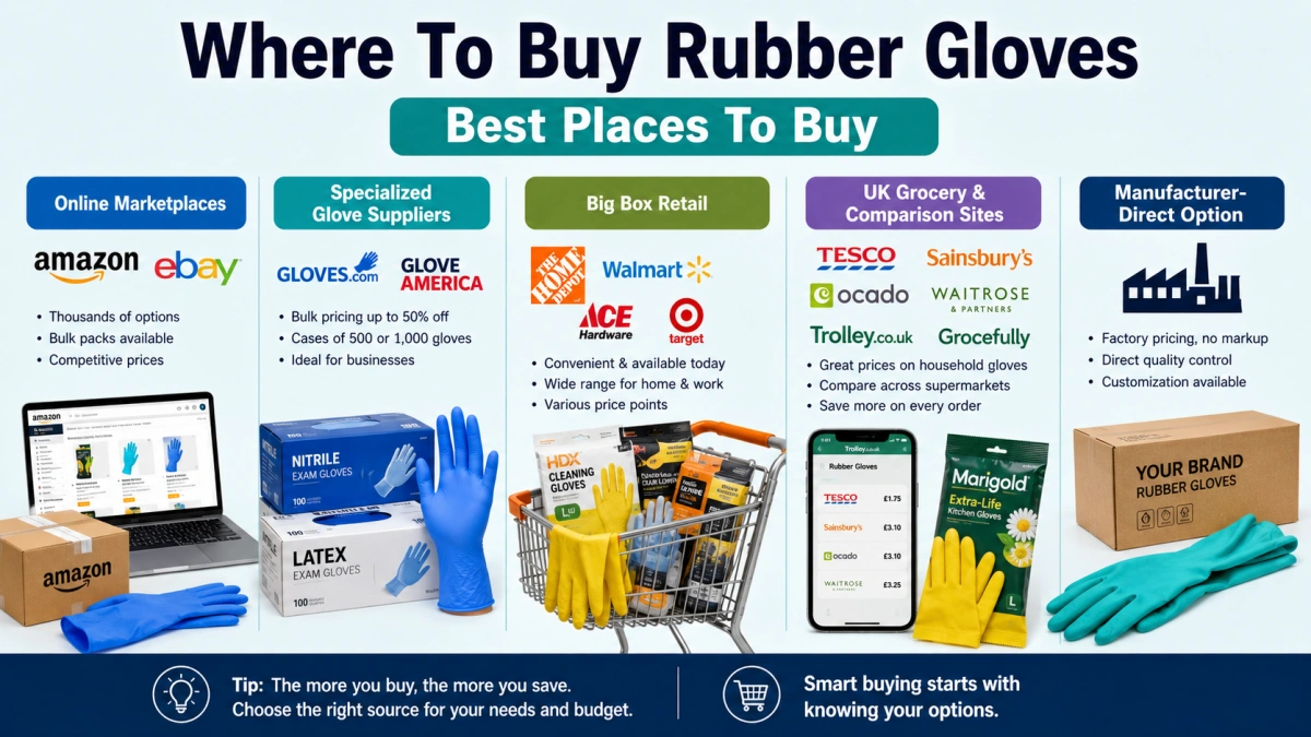 Where to buy rubber gloves from trusted suppliers and retailers