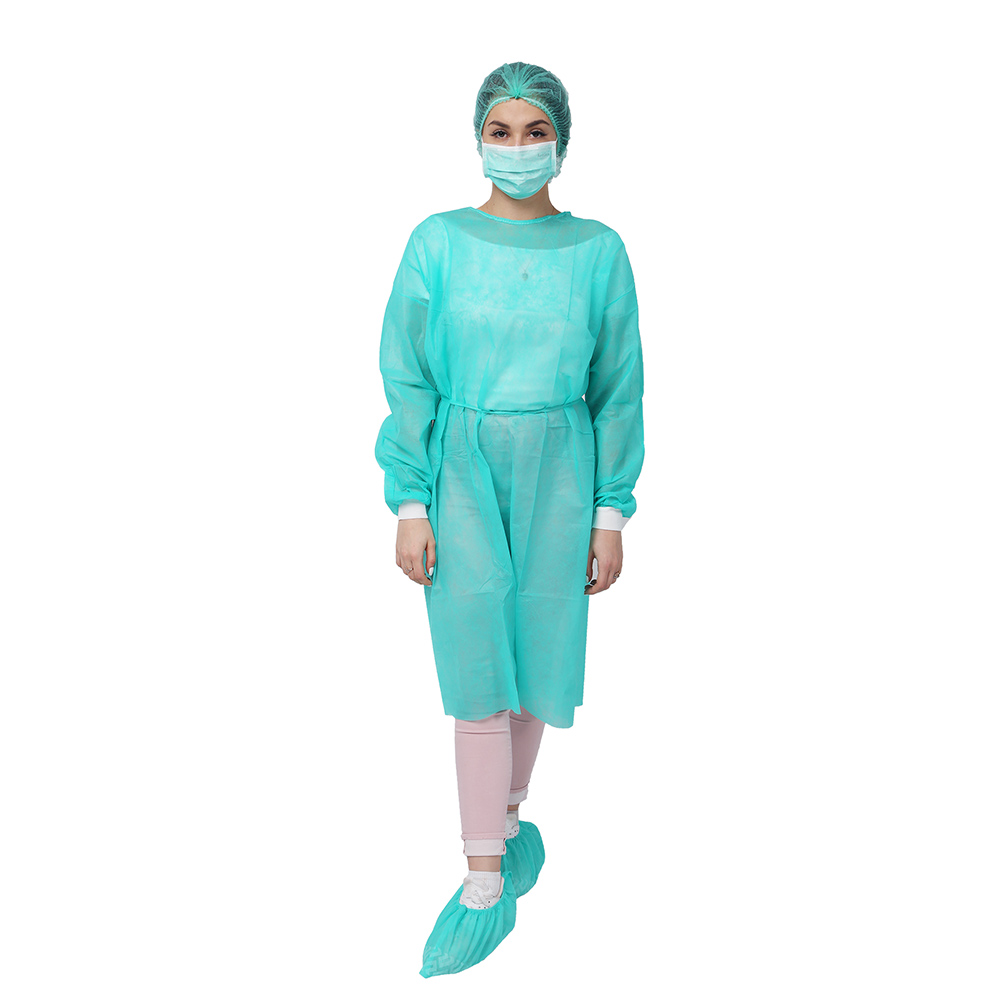Green PP Lightweight Disposable Isolation Gown