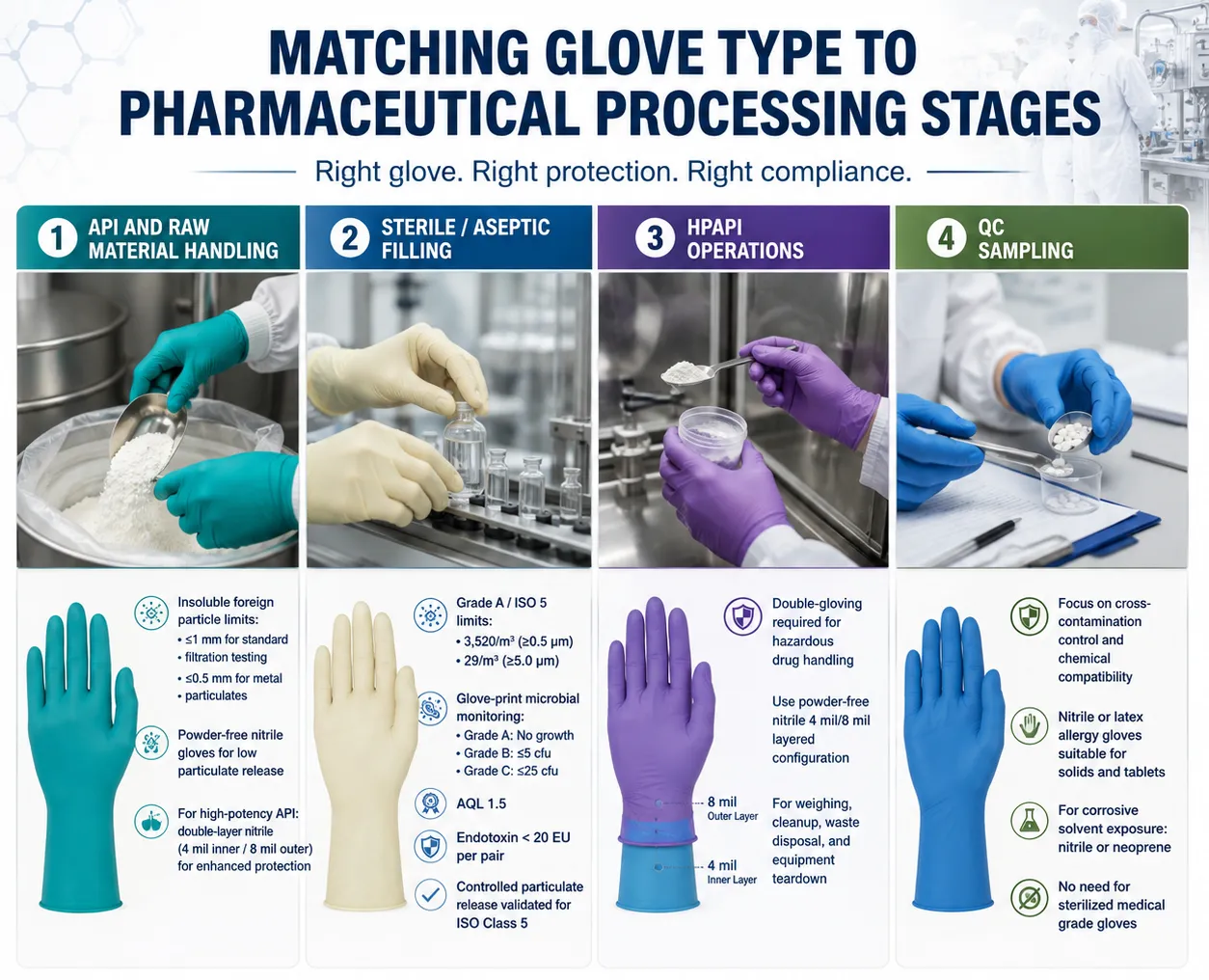 Matching Glove Type to Pharmaceutical Processing Stages