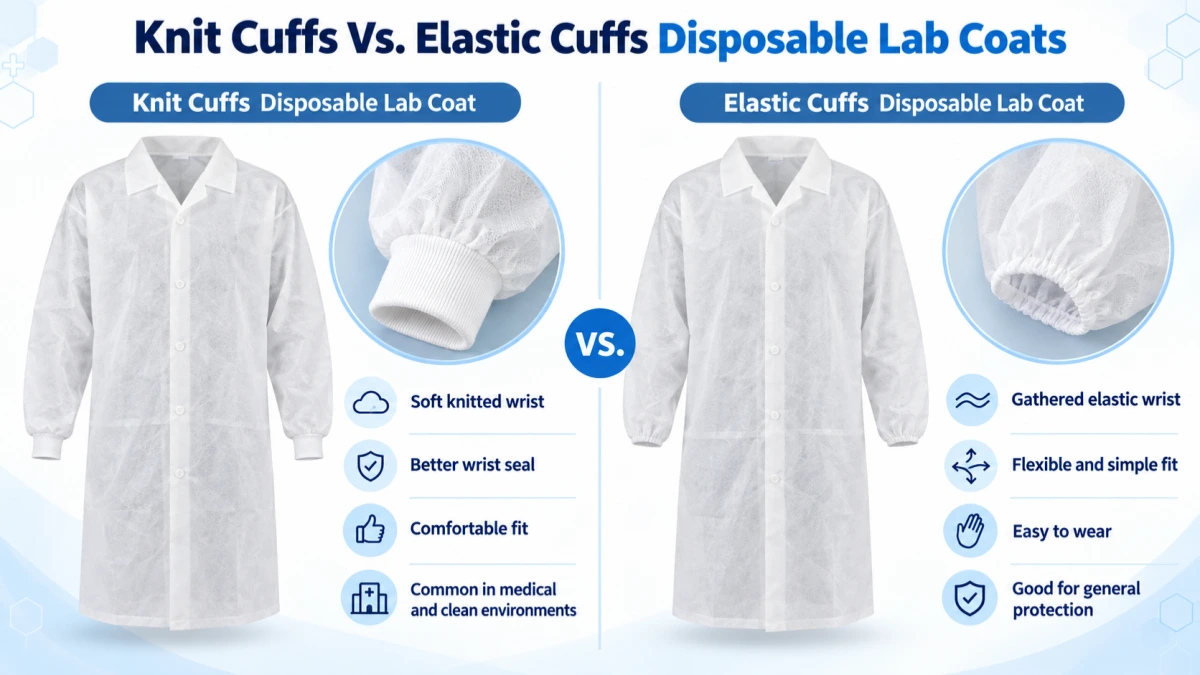 Knit Cuffs Vs. Elastic Cuffs Disposable Lab Coats