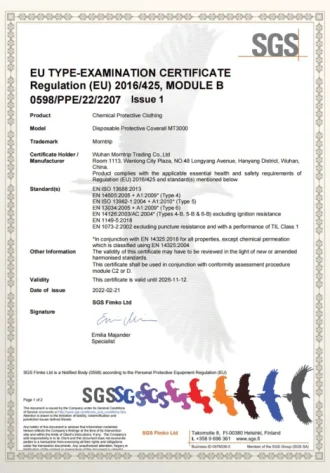 CE - Type 4 5 6 Coverall